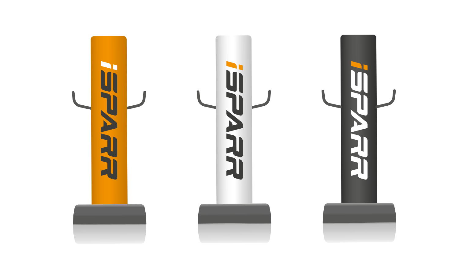 iSPARR bags in orange, white and black