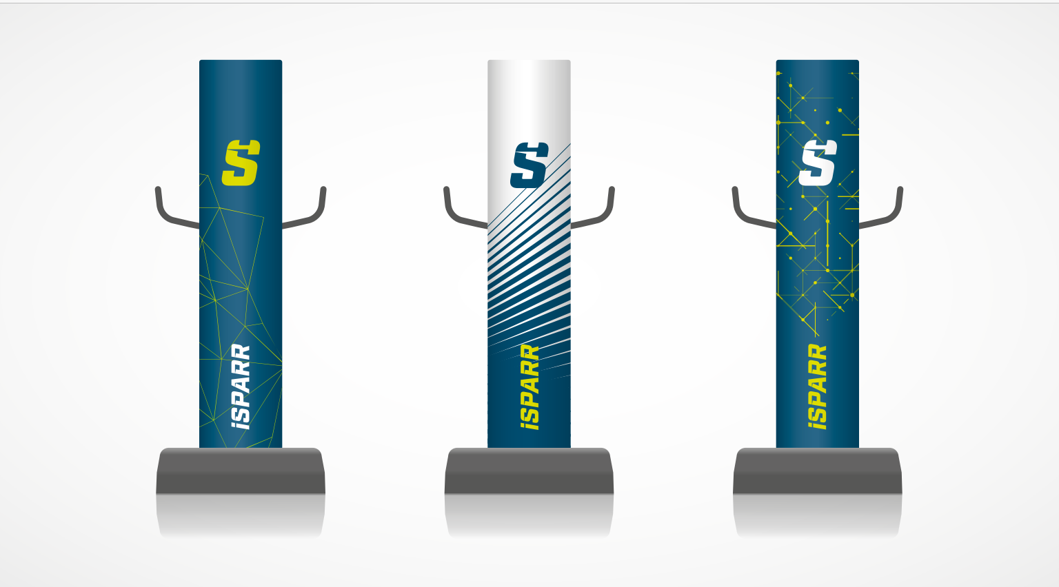 iSPARR bags in navy with lime graphic finishes